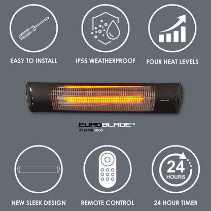 Euroblade™ XT Series IP55 MAXI 2000W Carbon Infrared Heater