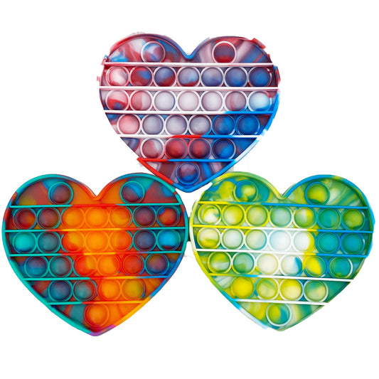 Pop It Fidget Toy - Multi coloured Heart