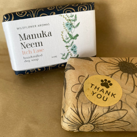 Dog Soap 'Itch Ease' Manuka & Neem - 100% Handmade Coconut Oil Pet Soap