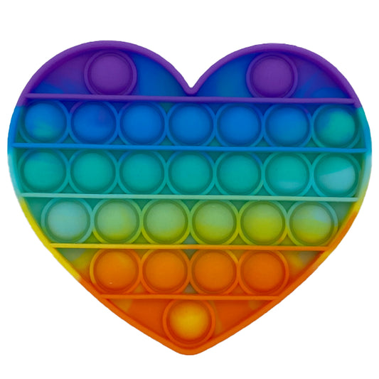 Pop It Fidget Toy - Rainbow Heart